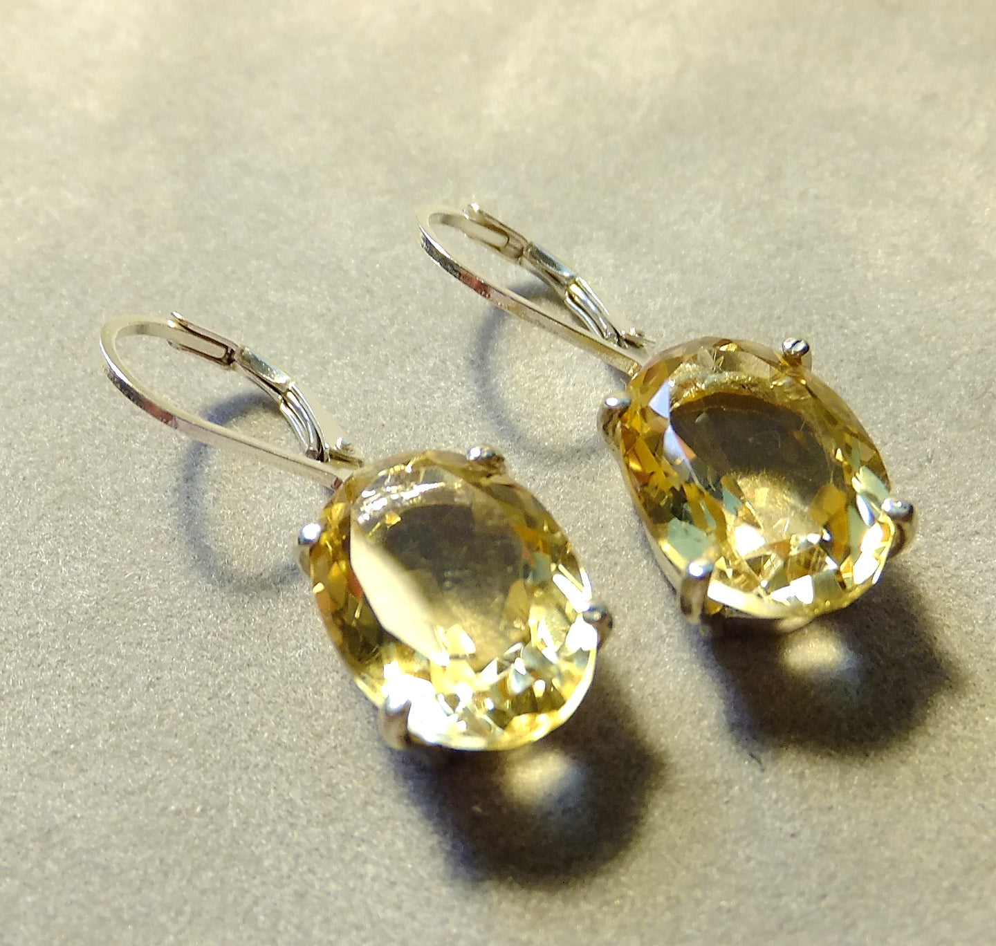 Citrine gemstone drop earring