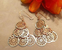 Load image into Gallery viewer, Drop sterling silver disc earrings
