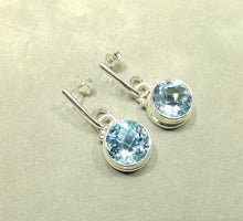 Load image into Gallery viewer, Blue topaz drop earrings

