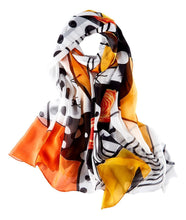 Load image into Gallery viewer, Long silk print scarf
