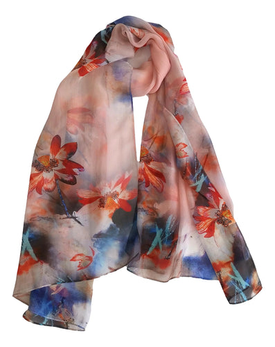 Blue and Pink Silk scarf