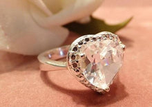Load image into Gallery viewer, white topaz heart gemstone ring
