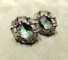 Load image into Gallery viewer, gemstone stud earrings in mystic topaz
