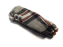 Load image into Gallery viewer, Grey and red plaid ladies glove

