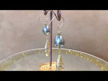 Load and play video in Gallery viewer, Grey mother of pearl and gold earrings
