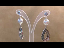 Load and play video in Gallery viewer, Pearl and Swarovski Crytsal Earrings in Sterling Silver
