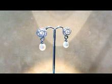 Load and play video in Gallery viewer, Natural white pearl drop earrings 
