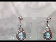 Load and play video in Gallery viewer, video of blue topaz drop earrings
