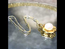 Load and play video in Gallery viewer, Natural White Pearl Necklace in Gold
