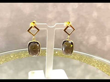 Load and play video in Gallery viewer, video of smokey quartz earrings
