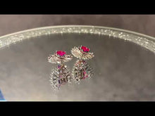 Load and play video in Gallery viewer, Video of ruby heart stud earrings
