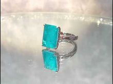 Load and play video in Gallery viewer, Video of Paraiba tourmaline neon blue ring
