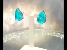 Load and play video in Gallery viewer, Video of Paraiba Tourmaline earrings
