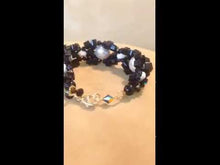 Load and play video in Gallery viewer, Woven black crystal and pearl bracelet
