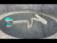 Load and play video in Gallery viewer, Video of Paraiba Tourmaline teardop necklace
