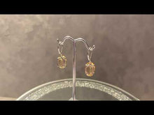 Load and play video in Gallery viewer, Video of citrine drop gemstone earrings
