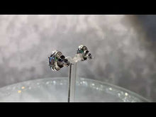 Load and play video in Gallery viewer,  Indian emerald stud earrings in sterling silver
