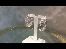 Load and play video in Gallery viewer, Yellow and white diamond hoop earrings
