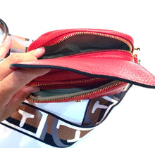 Load image into Gallery viewer, inside view of red leather bag
