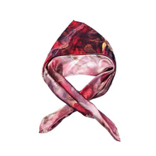 Load image into Gallery viewer, Red Rose Sqaure Silk Scarf
