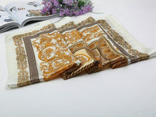 Load image into Gallery viewer, Silk Square gold and cream theme scarf
