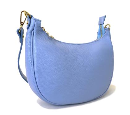 Light Blue Italian Leather Handbag