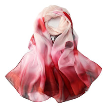 Load image into Gallery viewer, Red Floral Silk scarf
