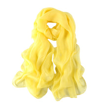 Load image into Gallery viewer, Long Yellow silk scarf
