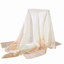Load image into Gallery viewer, Long silk satin feel champagne scarf
