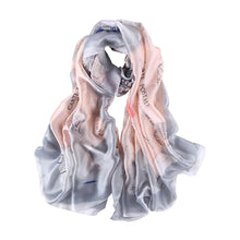Load image into Gallery viewer, Silver and Pink silk scarf
