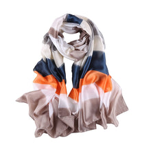 Load image into Gallery viewer, Stripe theme silk scarf multi colors
