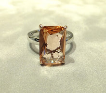 Load image into Gallery viewer, Morganite gemstone ring in sterling silver

