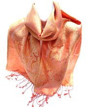Load image into Gallery viewer, Peach soft Silk scarf
