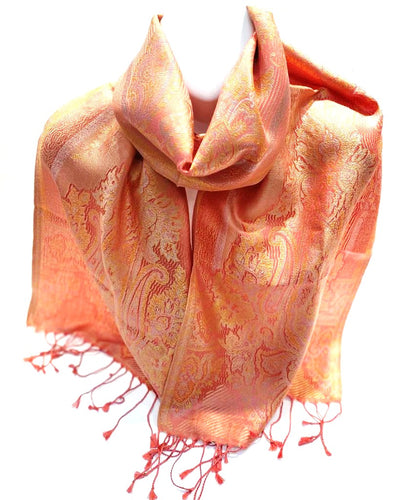 Peach soft Silk scarf