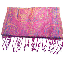 Load image into Gallery viewer, Purple print silk scarf

