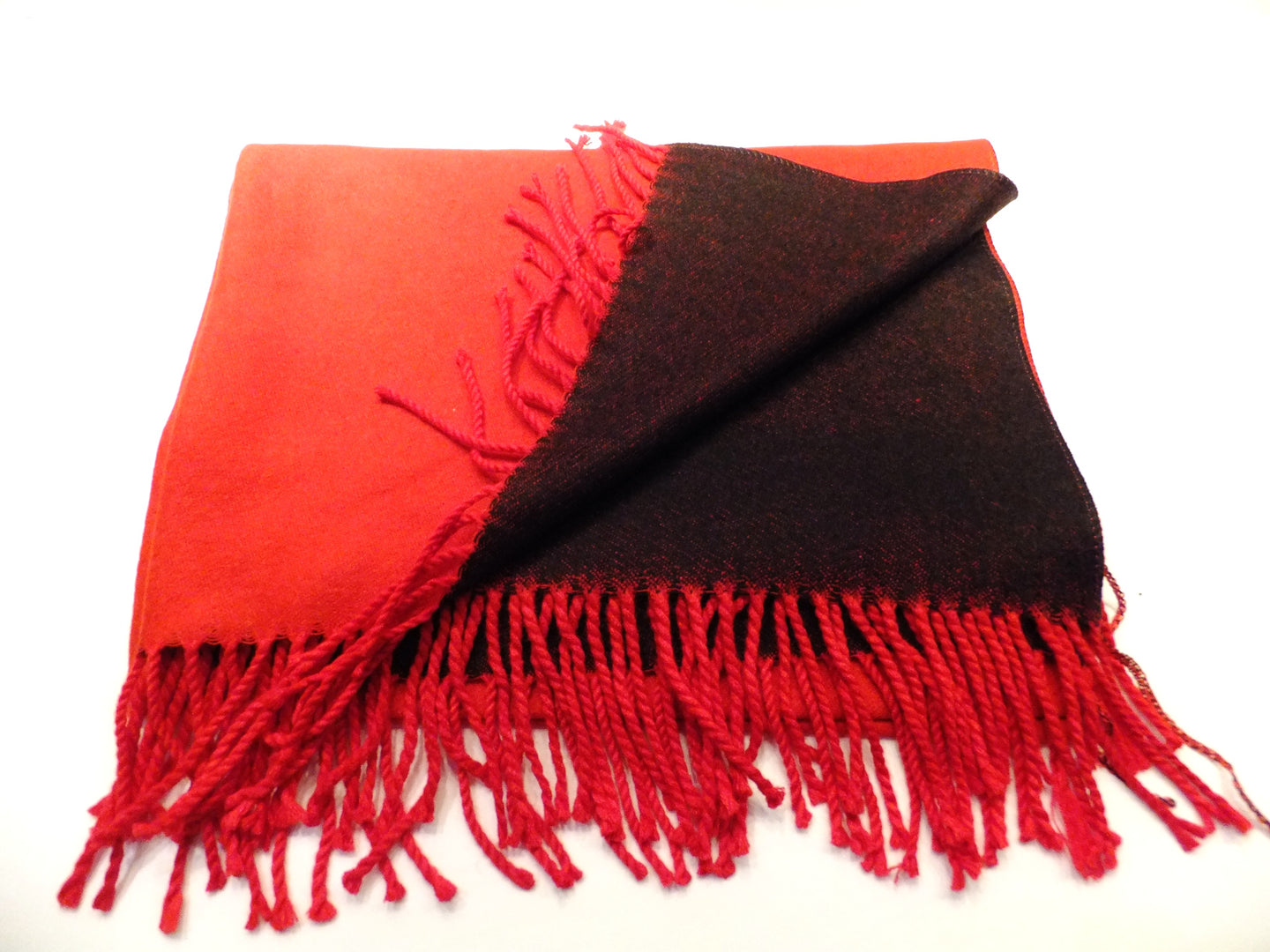 Red and black cashmere scarf