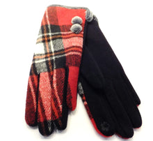 Load image into Gallery viewer, Ladies red plaid winter glove

