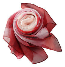 Load image into Gallery viewer, Red Floral Silk scarf
