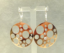 Load image into Gallery viewer, Rose gold round drop earrings
