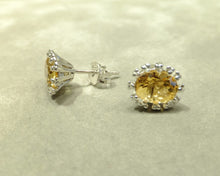 Load image into Gallery viewer, Sterling silver citrine stud earrings
