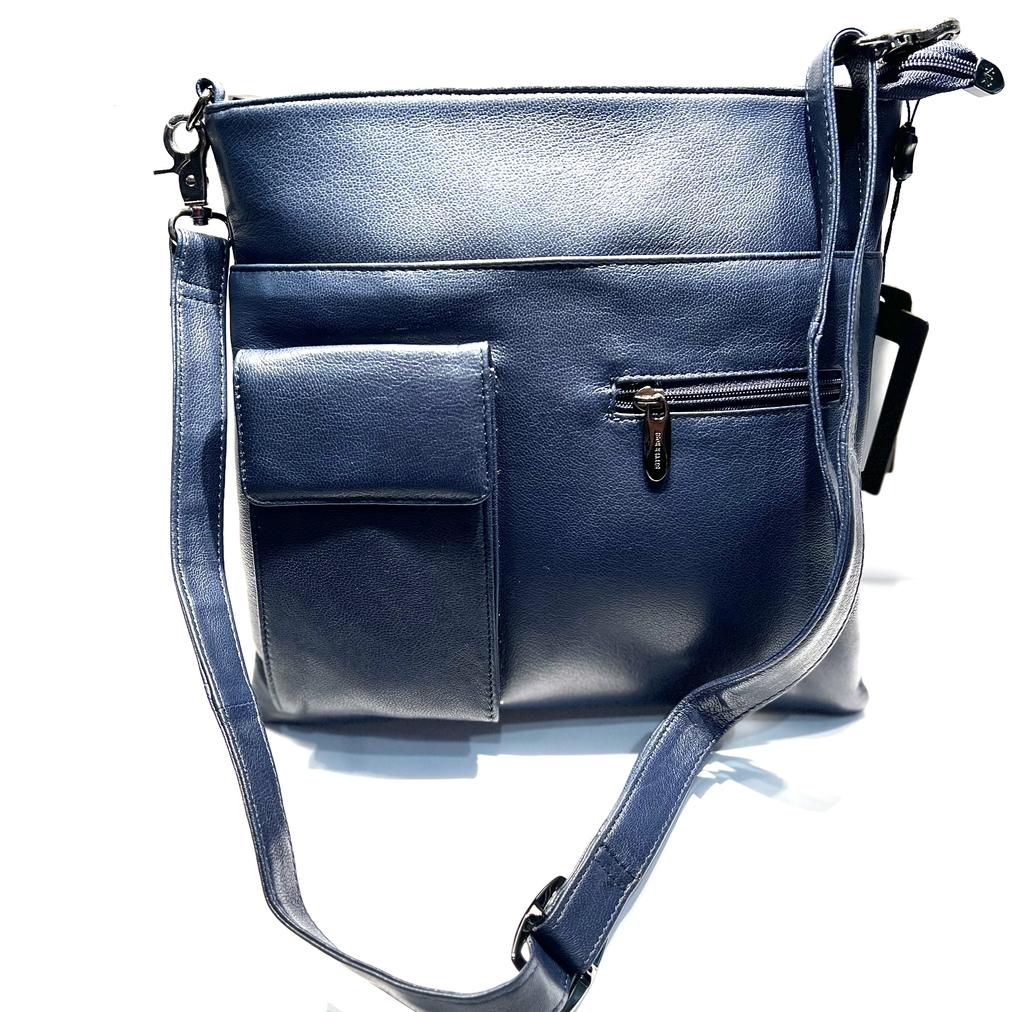 Navy blue leather bag