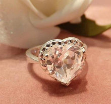 Load image into Gallery viewer, White topaz heart gemstone ring
