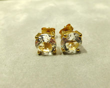 Load image into Gallery viewer, White topaz stud earrings

