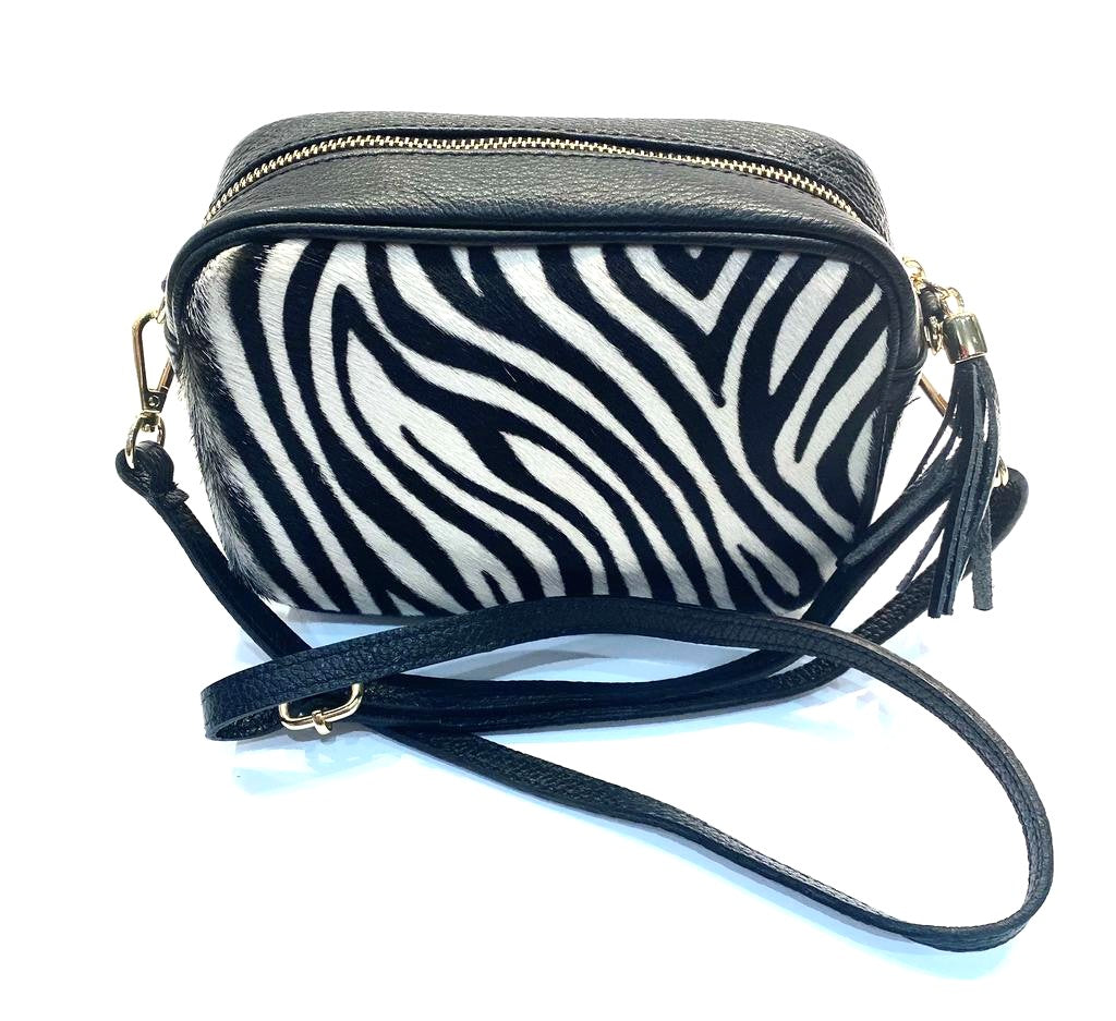 Zebra Print Leather Italian handbag